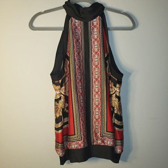 7TH AVENUE NEW YORK & COMPANY HIGH NECK HALTER TANK TOP BLOUSE SIZE SMALL - Picture 1 of 6